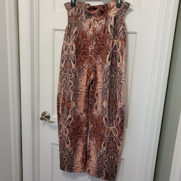 House of Sunny Vol 11 Snakeprint Trouser Pants Size 8, Pink, Paperbag Style - Picture 4 of 10